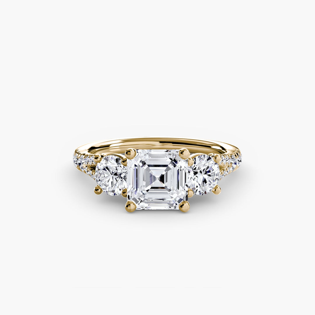 Three - Stone With Pavé Band 3 in setting by 18 KARATS