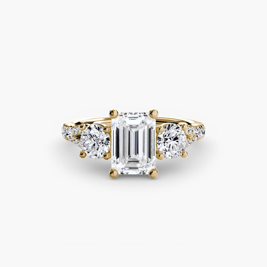 Three - Stone With Pavé Band 3 in setting by 18 KARATS