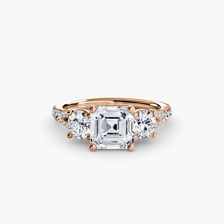 Three - Stone With Pavé Band 3 in setting by 18 KARATS