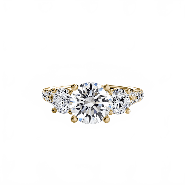 Three - Stone With Pavé Band 3 in setting by 18 KARATS