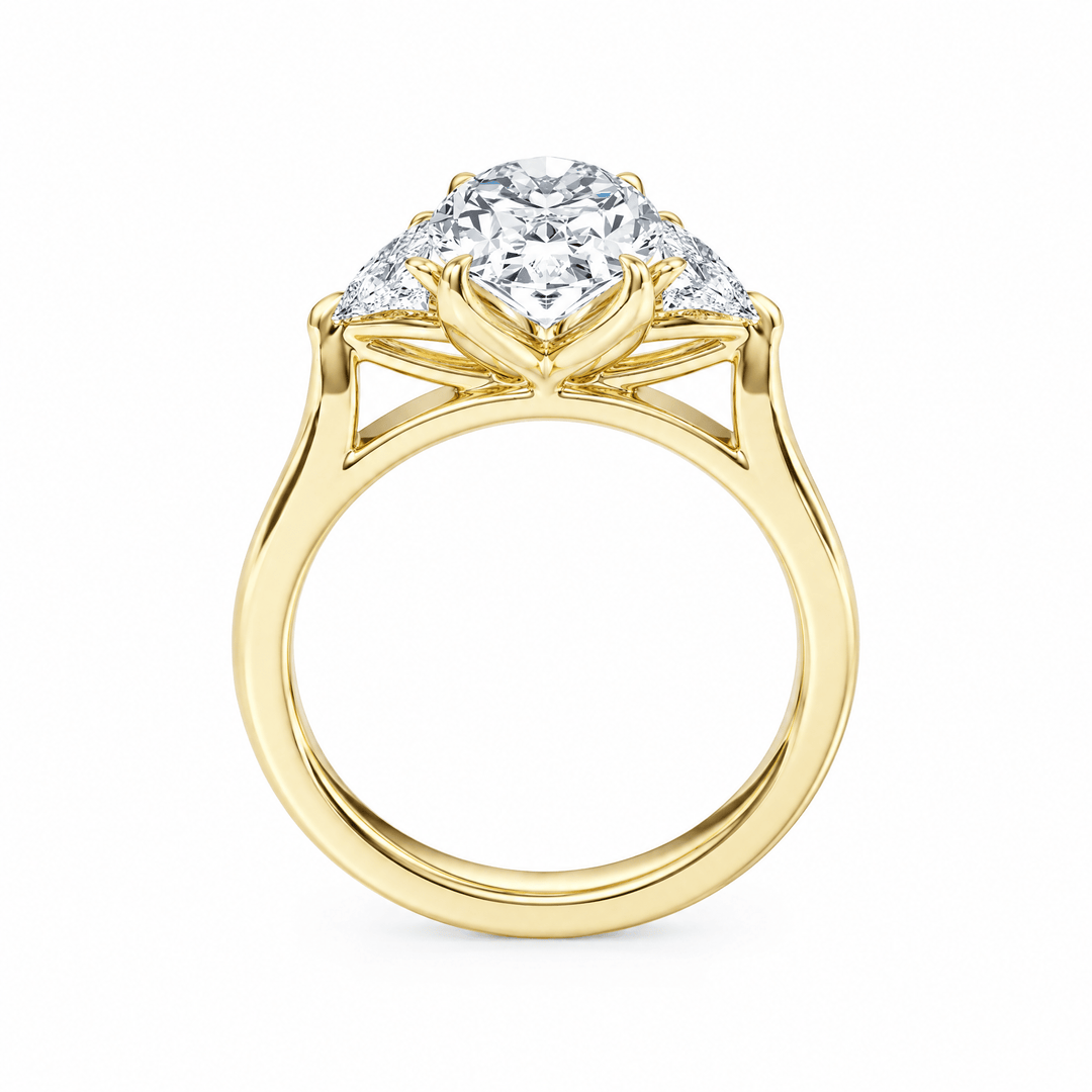 Tria Oval Lab Diamond Three-Stone Engagement Ring in Ready Rings by 18 KARATS INC.