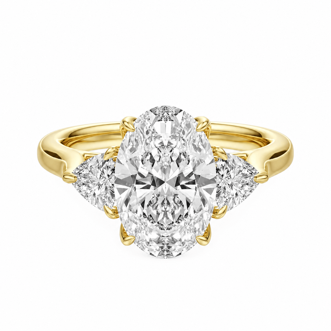 Tria Oval Lab Diamond Three-Stone Engagement Ring in Ready Rings by 18 KARATS INC.