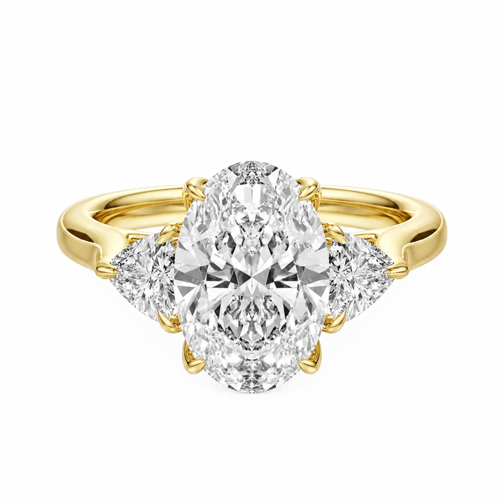 Tria Oval Lab Diamond Three-Stone Engagement Ring in Ready Rings by 18 KARATS INC.