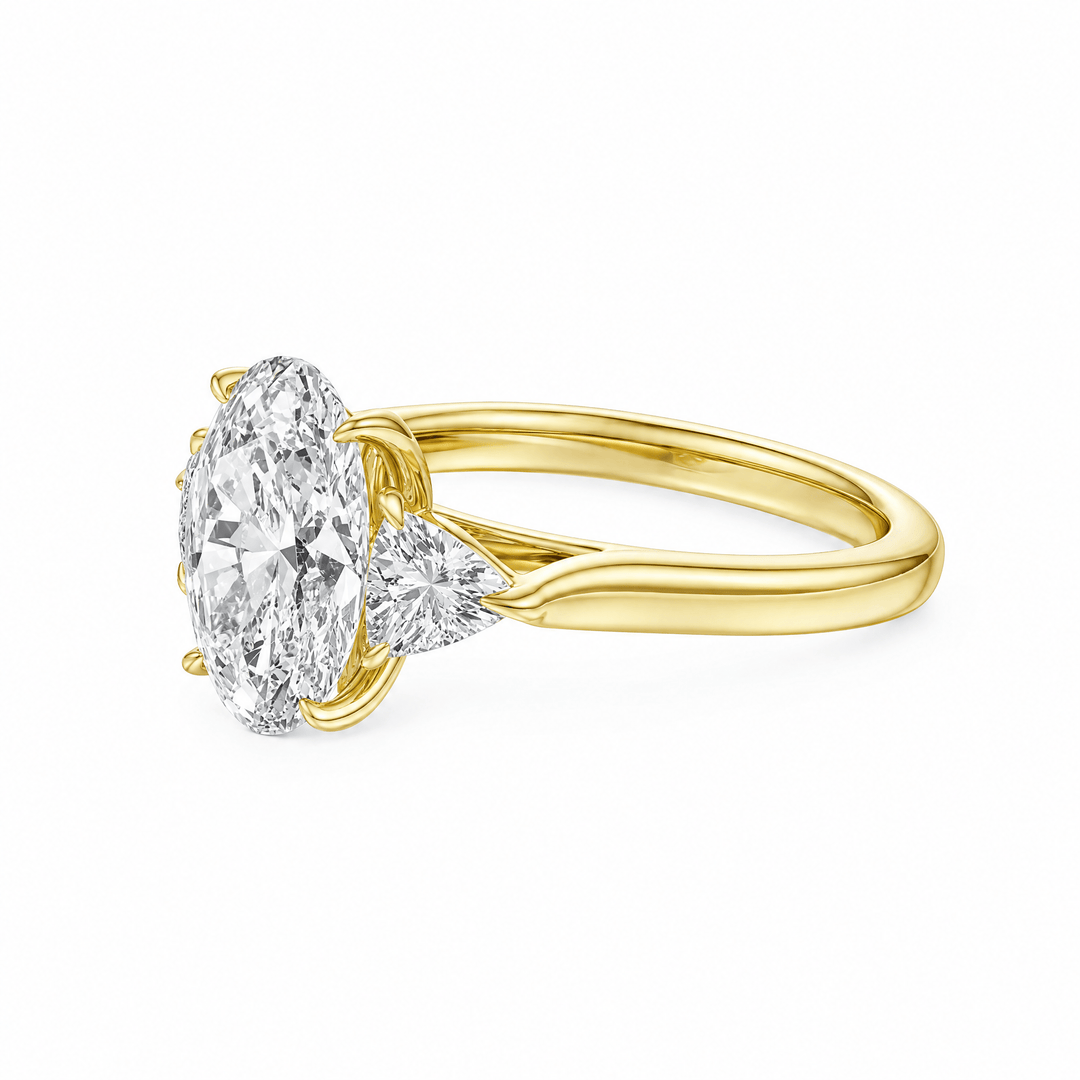 Tria Oval Lab Diamond Three-Stone Engagement Ring in Ready Rings by 18 KARATS INC.