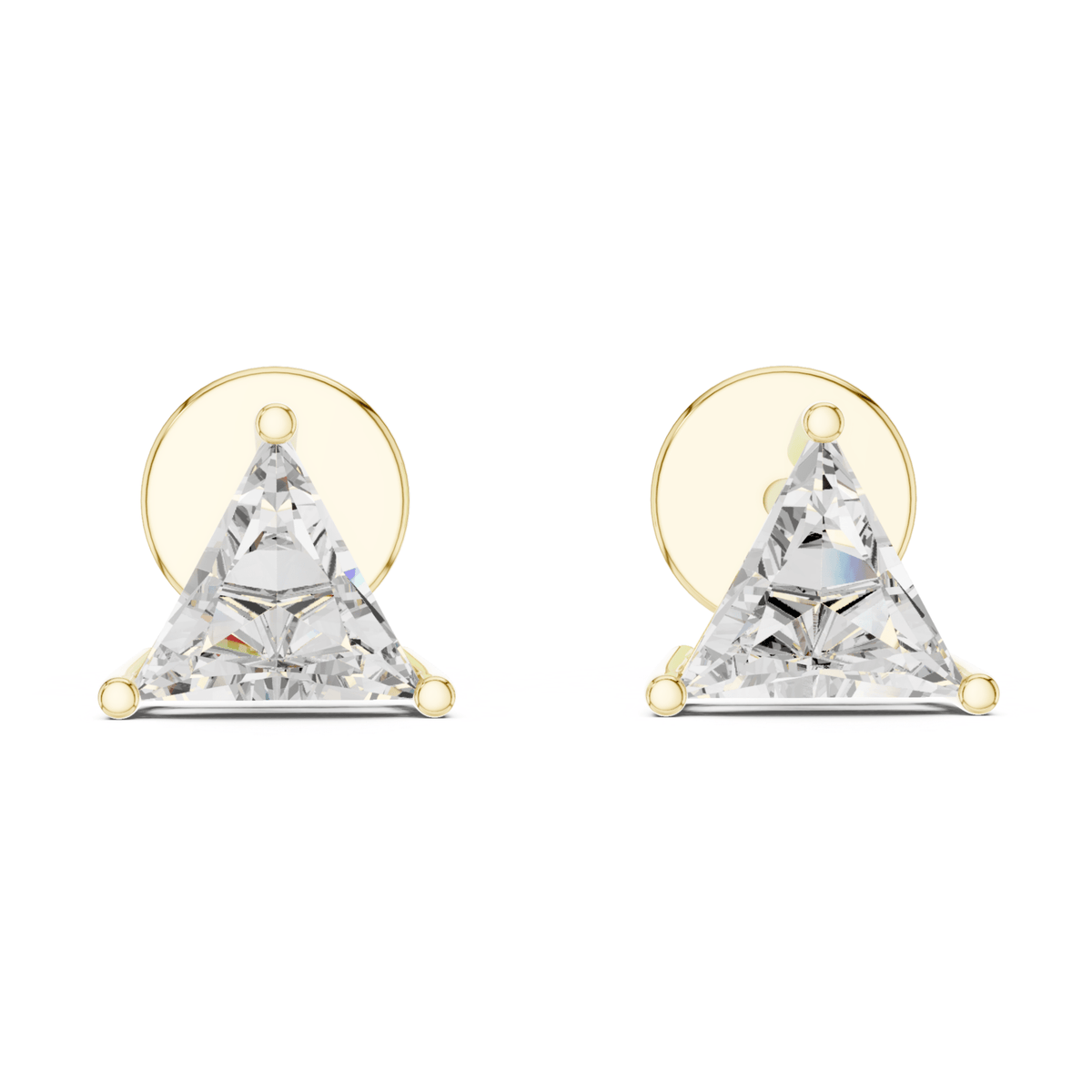 Triangular Diamond Stud Earrings - E1149 in Earrings by 18 KARATS INC.