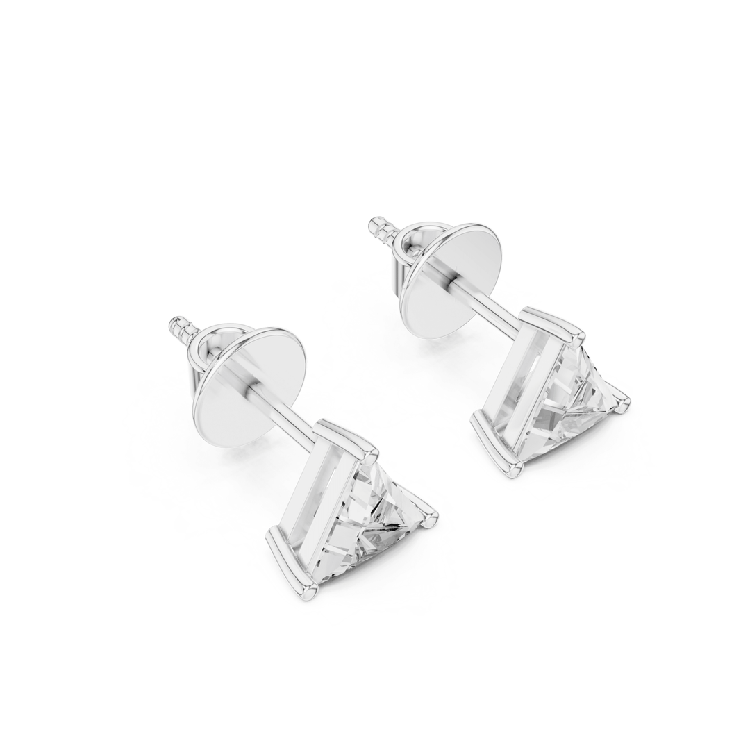 Triangular Diamond Stud Earrings - E1149 in Earrings by 18 KARATS INC.