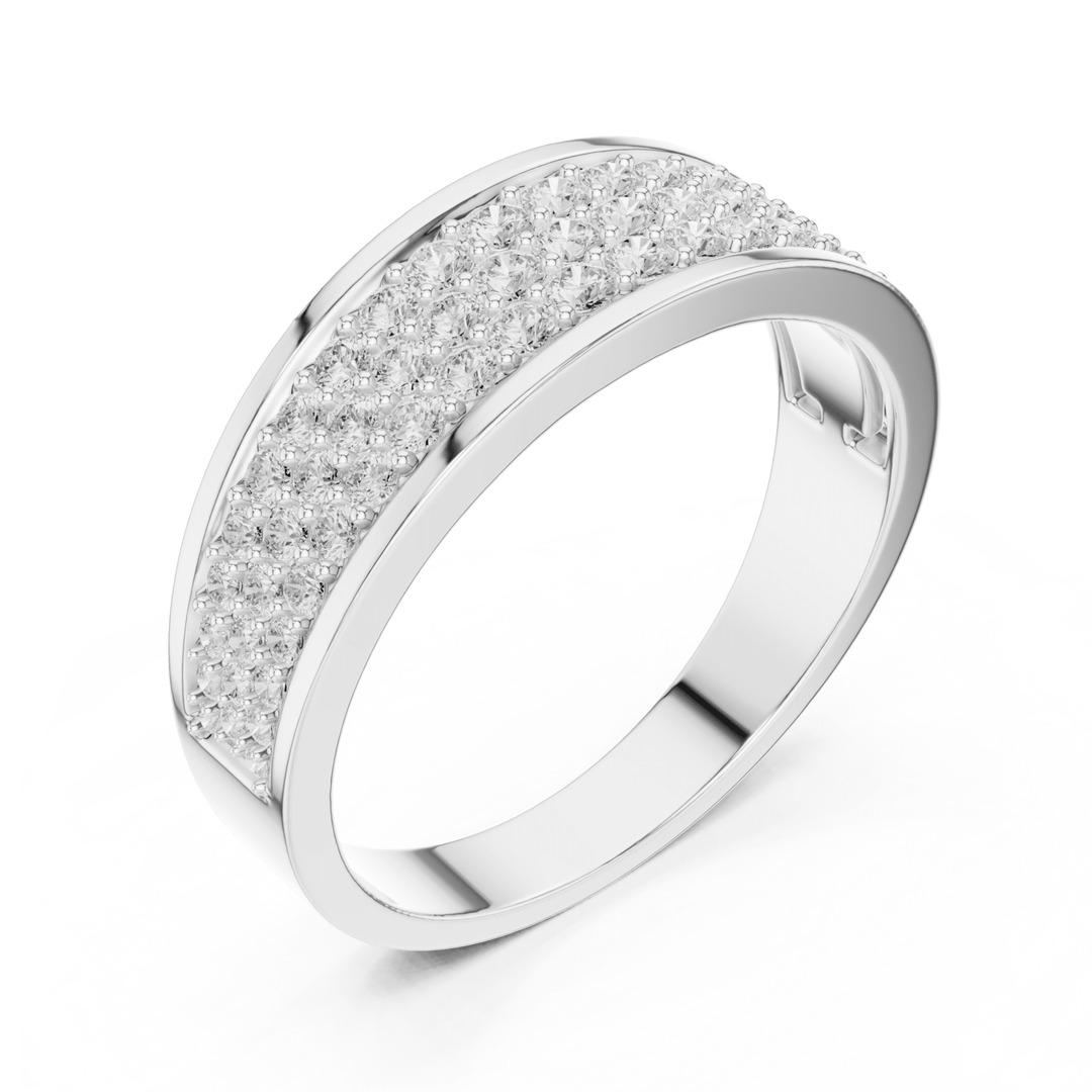 Triple Row 0.92 ctw Diamond Band - B1167 in Wedding Bands by 18 KARATS INC.