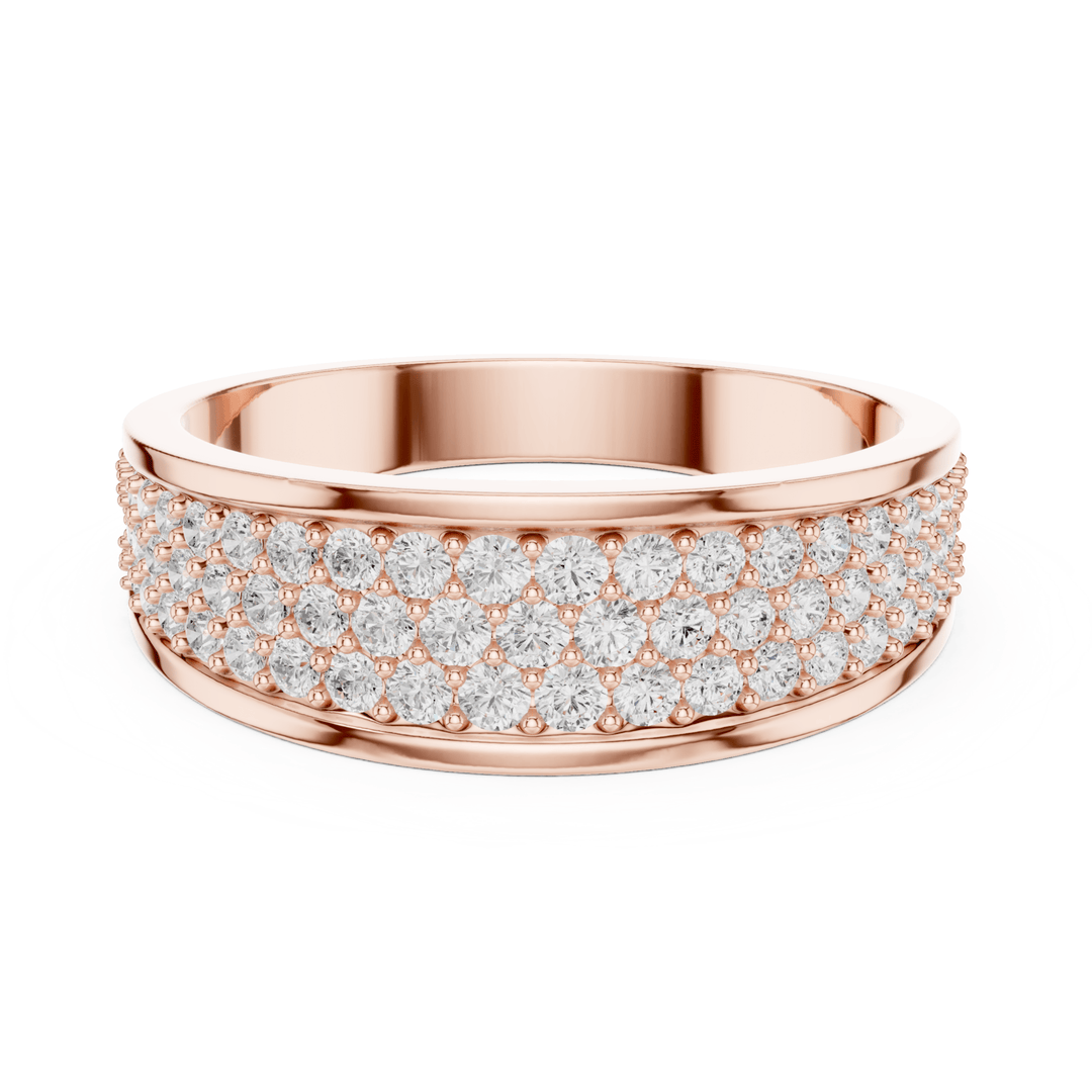 Triple Row 0.92 ctw Diamond Band - B1167 in Wedding Bands by 18 KARATS INC.