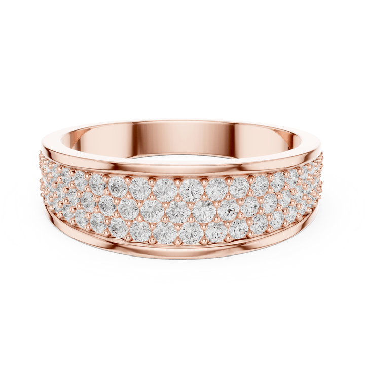 Triple Row 0.92 ctw Diamond Band - B1167 in Wedding Bands by 18 KARATS INC.