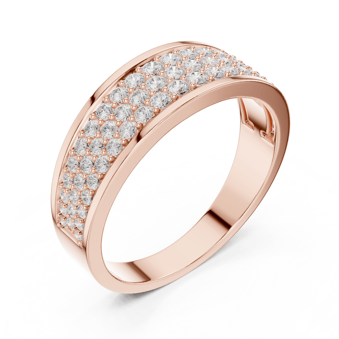 Triple Row 0.92 ctw Diamond Band - B1167 in Wedding Bands by 18 KARATS INC.