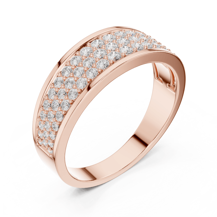 Triple Row 0.92 ctw Diamond Band - B1167 in Wedding Bands by 18 KARATS INC.