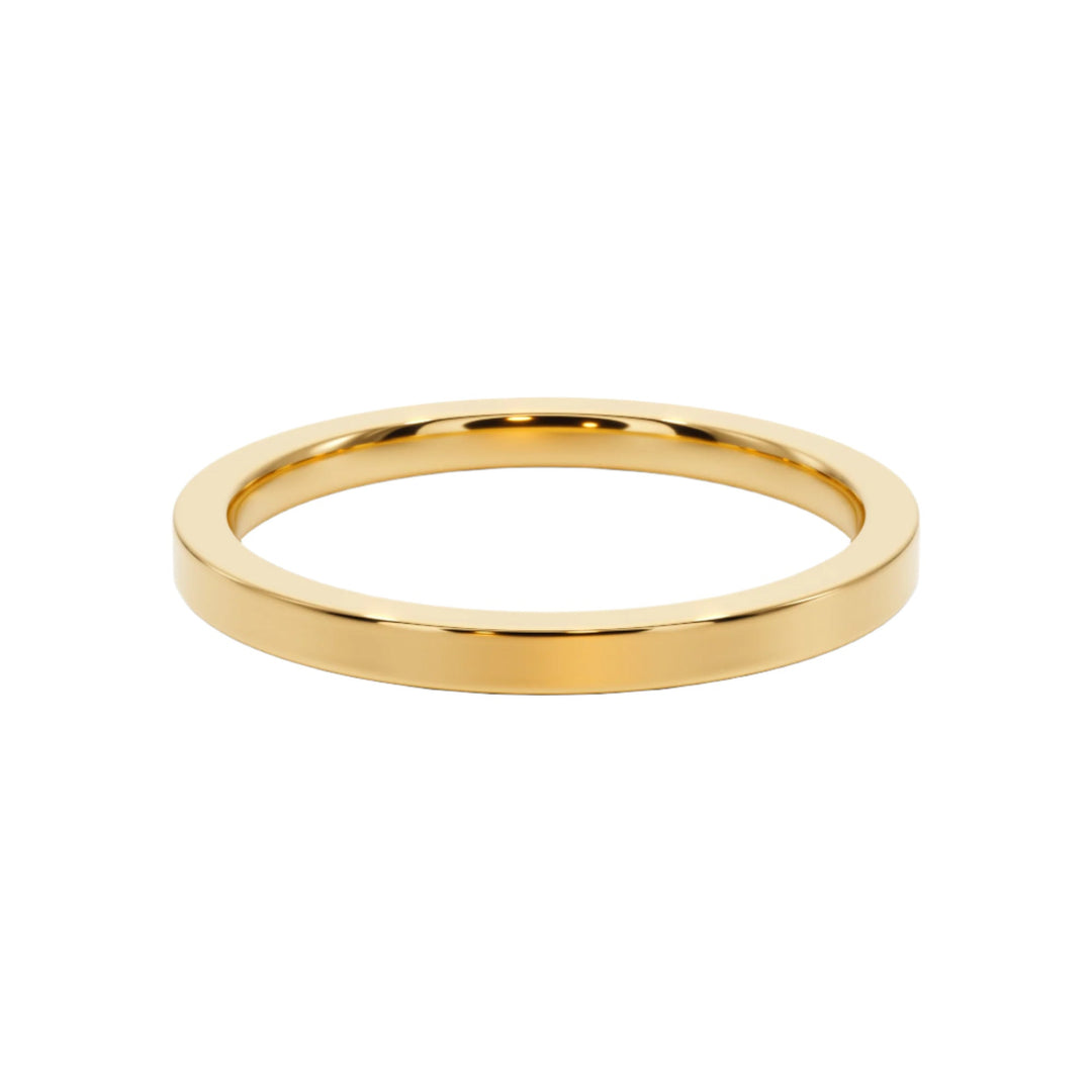 True Love Flat Plain Wedding Band — B1009 in Wedding Bands by 18 KARATS