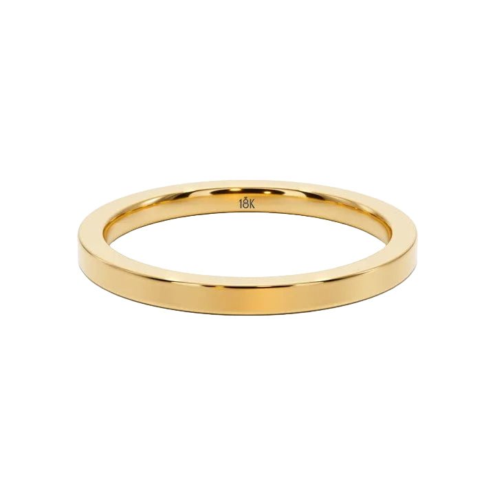 True Love Flat Plain Wedding Band - B1009 in Wedding Bands by 18 KARATS