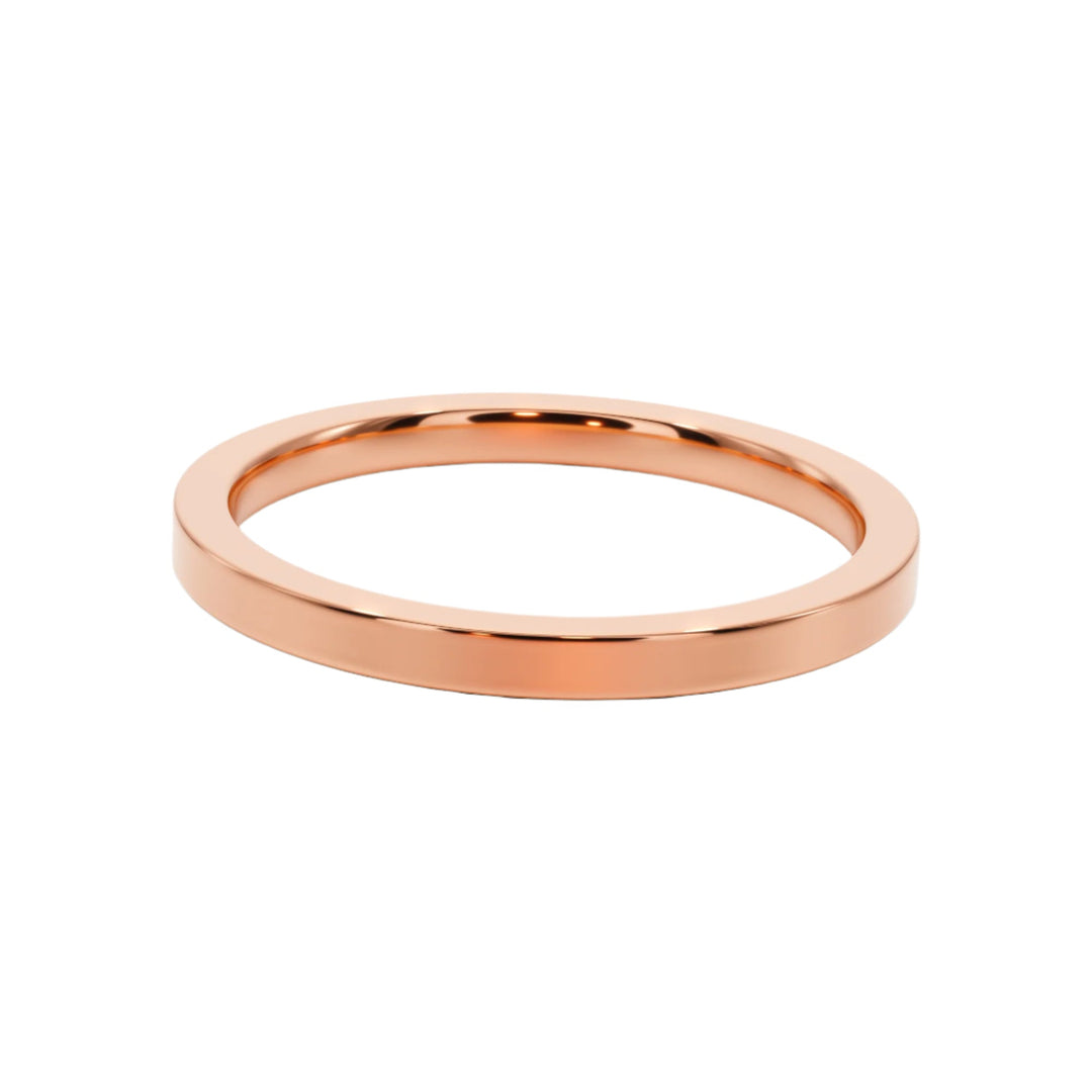 True Love Flat Plain Wedding Band — B1009 in Wedding Bands by 18 KARATS