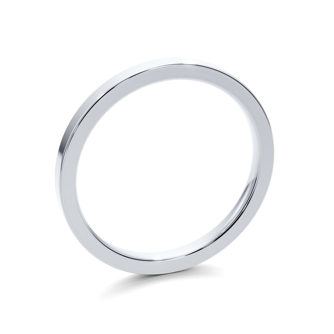 True Love Flat Plain Wedding Band — B1009 in Wedding Bands by 18 KARATS