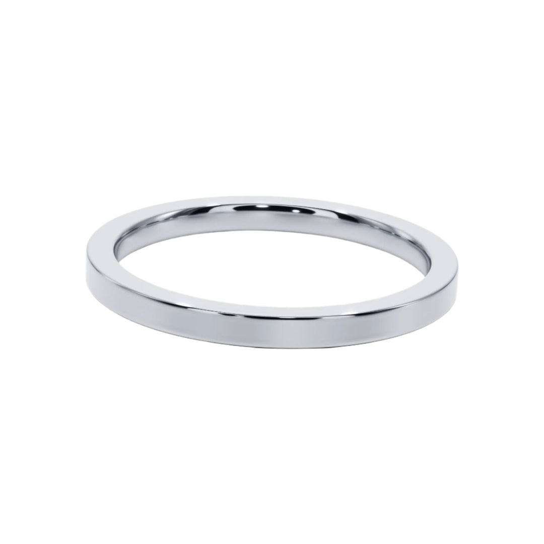 True Love Flat Plain Wedding Band — B1009 in Wedding Bands by 18 KARATS