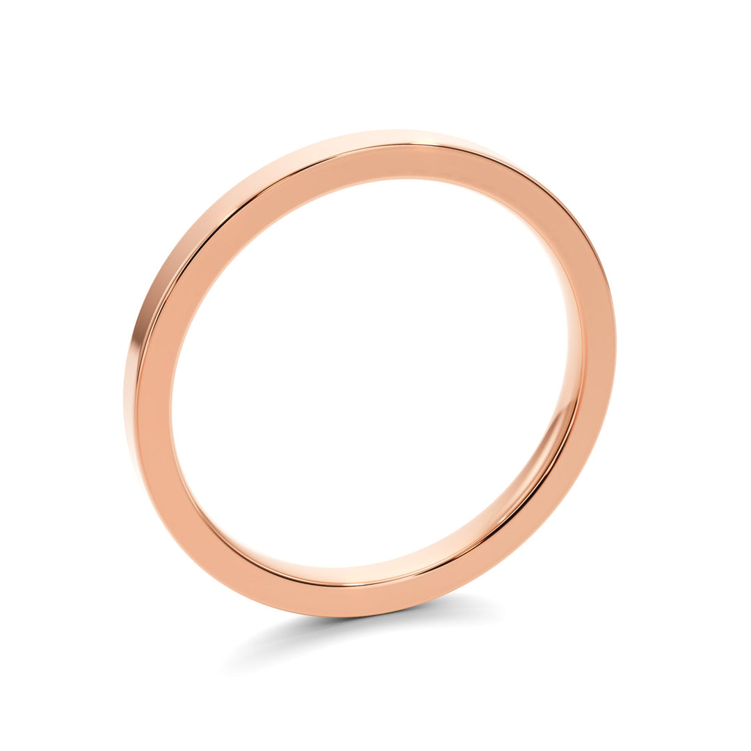 True Love Flat Plain Wedding Band — B1009 in Wedding Bands by 18 KARATS