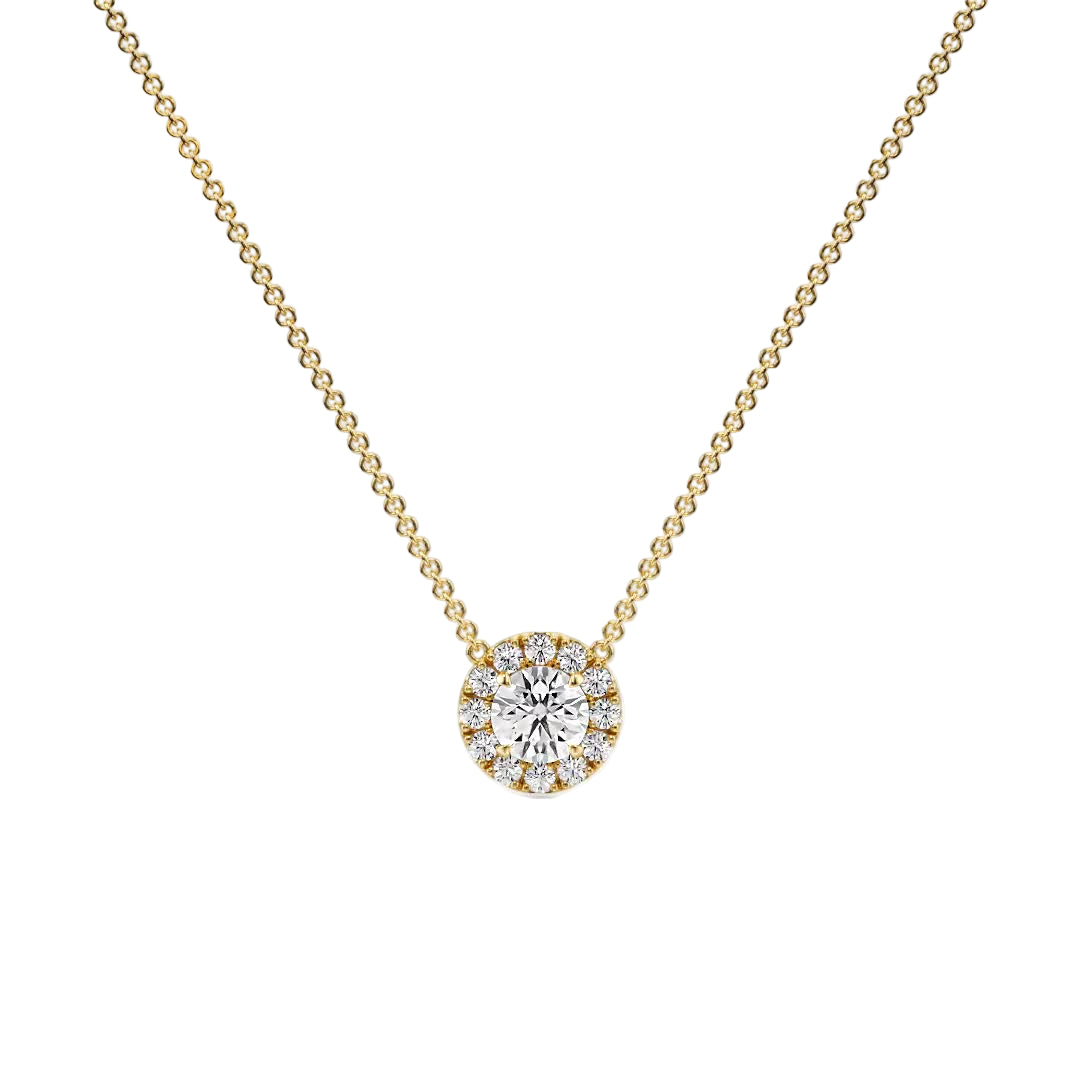 True Sparkle Halo Pendant — P1105 in Necklace by 18 KARATS