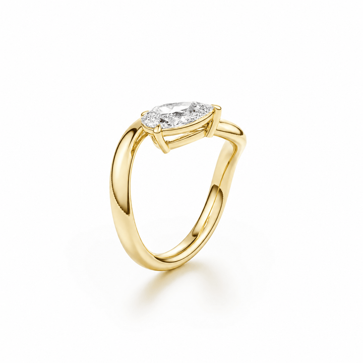 Twist Pear Lab Diamond Engagement Ring in Ready Rings by 18 KARATS INC.