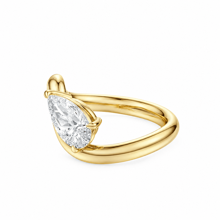 Twist Pear Lab Diamond Engagement Ring in Ready Rings by 18 KARATS INC.