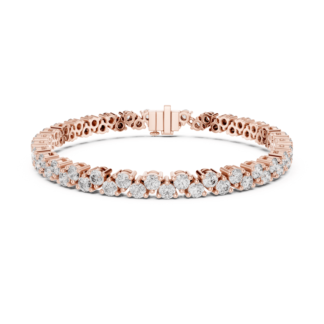 Two Row 6.2 ctw Round Diamond Tennis Bracelet- BC120 in Bracelet by 18 KARATS INC.