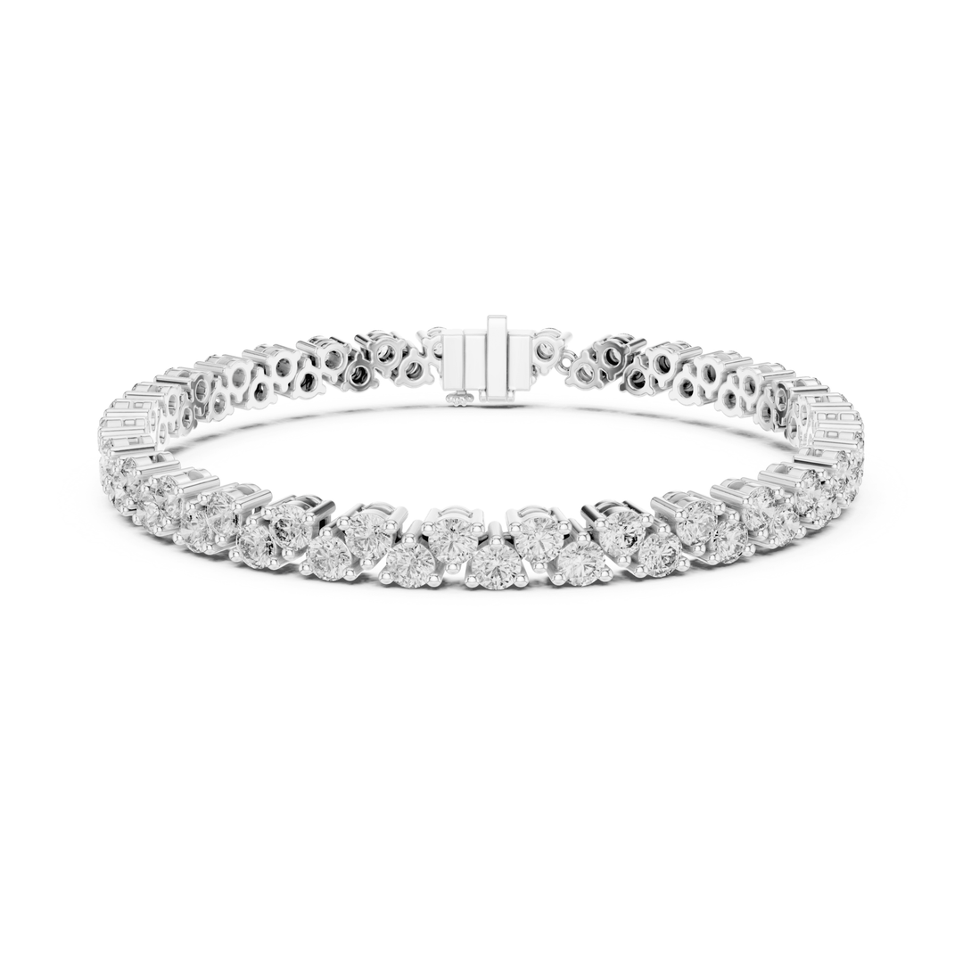 Two Row 6.2 ctw Round Diamond Tennis Bracelet- BC120 in Bracelet by 18 KARATS INC.