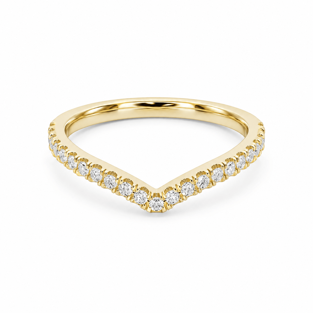 V-Contour Diamond Wedding Band in Wedding Bands by 18 KARATS INC.