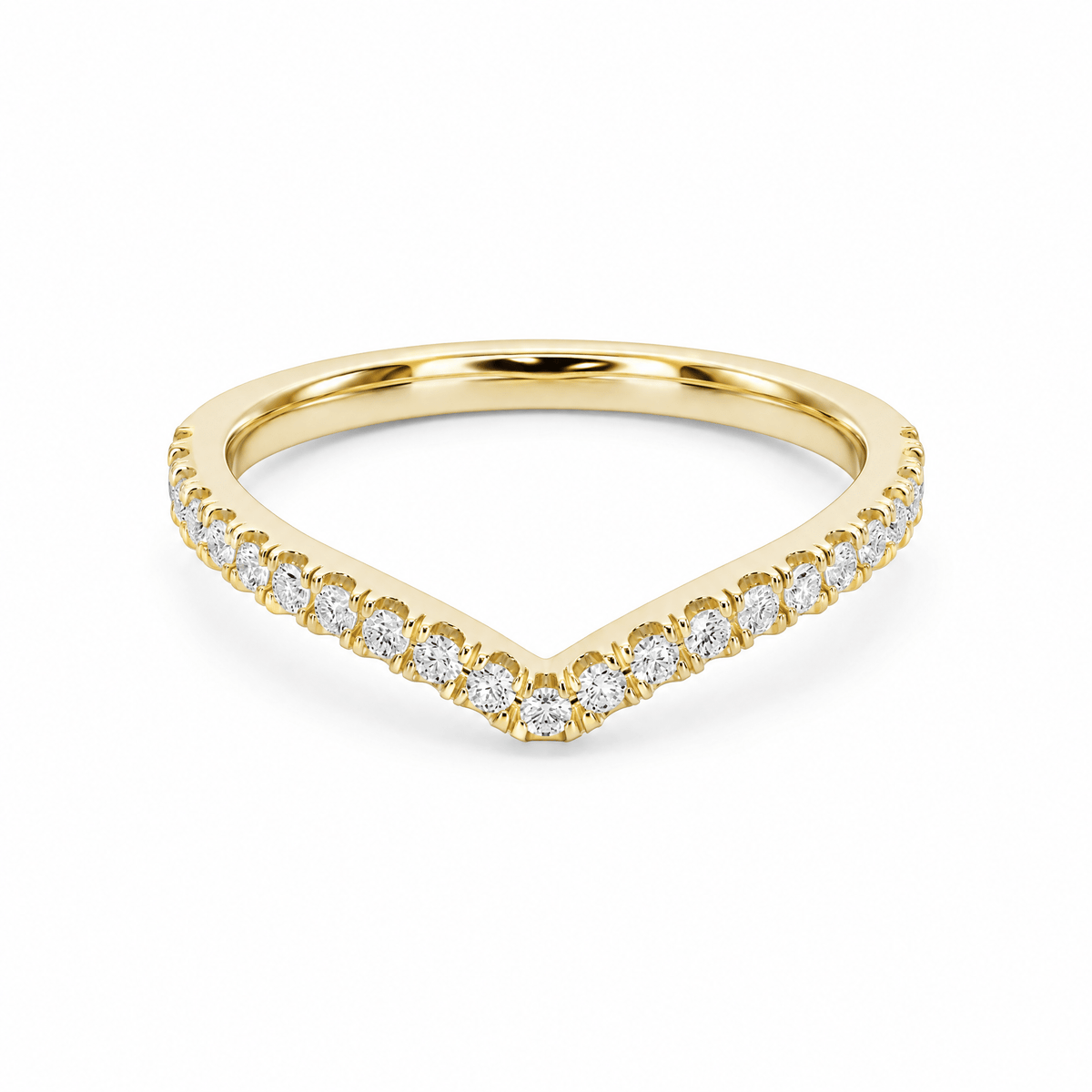 V-Contour Diamond Wedding Band in Wedding Bands by 18 KARATS INC.