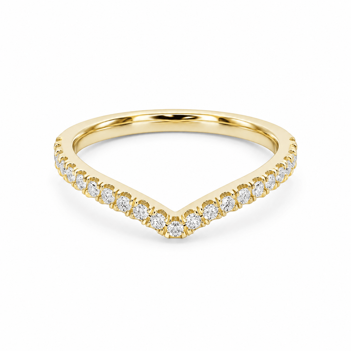 V-Contour Diamond Wedding Band in Wedding Bands by 18 KARATS INC.