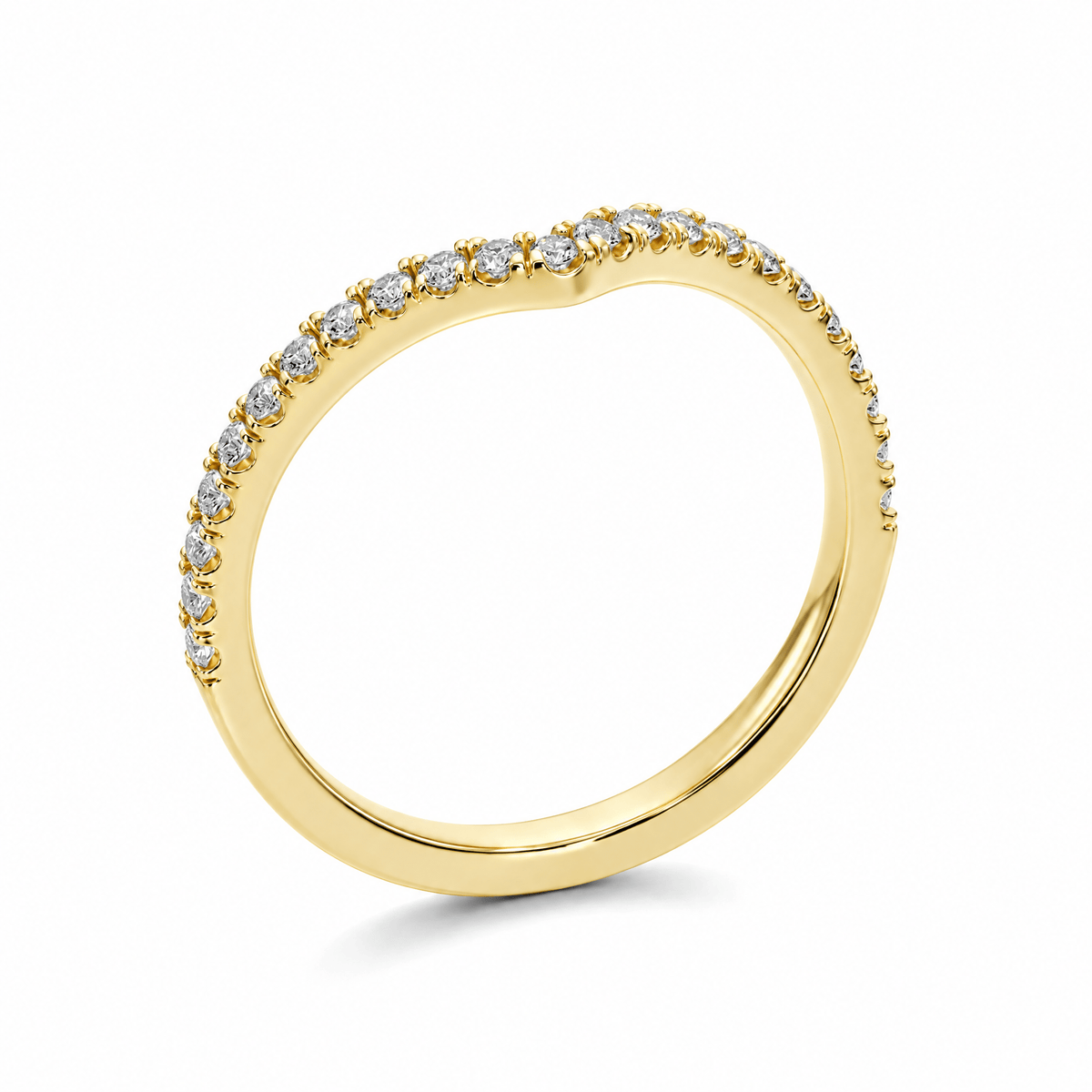 V-Contour Diamond Wedding Band in Wedding Bands by 18 KARATS INC.