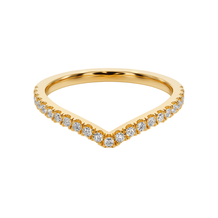 V - Contour Diamond Wedding Band - B1006 in Wedding Bands by 18 KARATS INC.