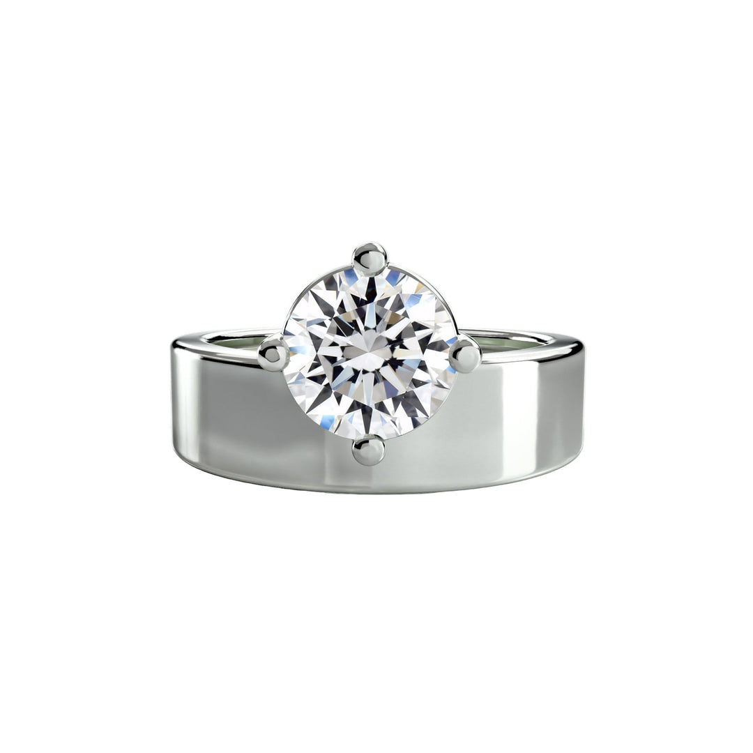 Wide Band Solitaire in setting by 18 KARATS