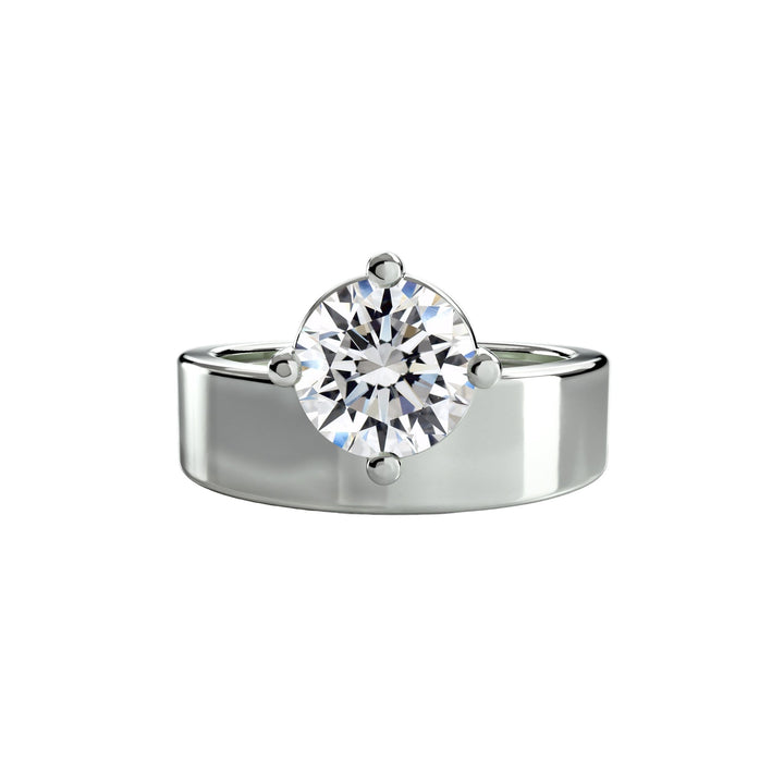 Wide Band Solitaire in setting by 18 KARATS
