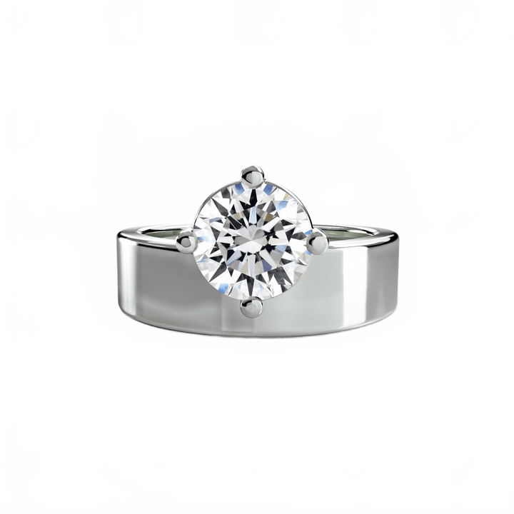 Wide Band Solitaire in setting by 18 KARATS