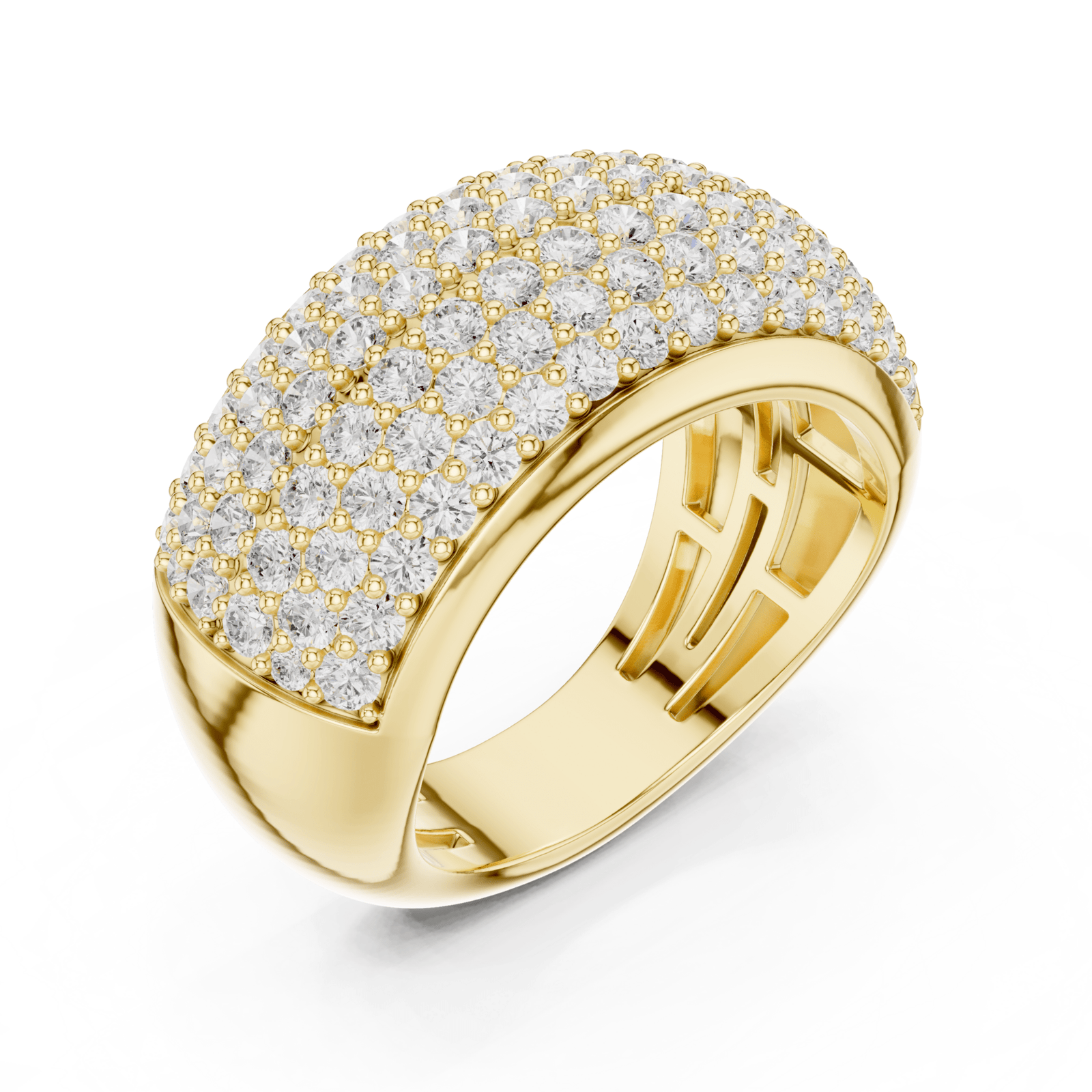 Wide Dome 1.7 ctw Diamond Band - B1159 in Wedding Bands by 18 KARATS INC.