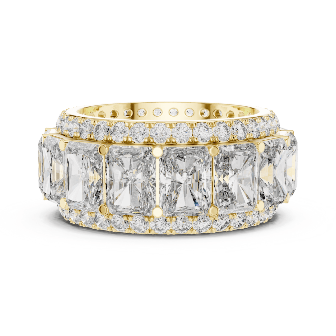 Wide Radiant & Round 12.51 ctw Lab Diamond Eternity Band - B1152 in Wedding Bands by 18 KARATS INC.
