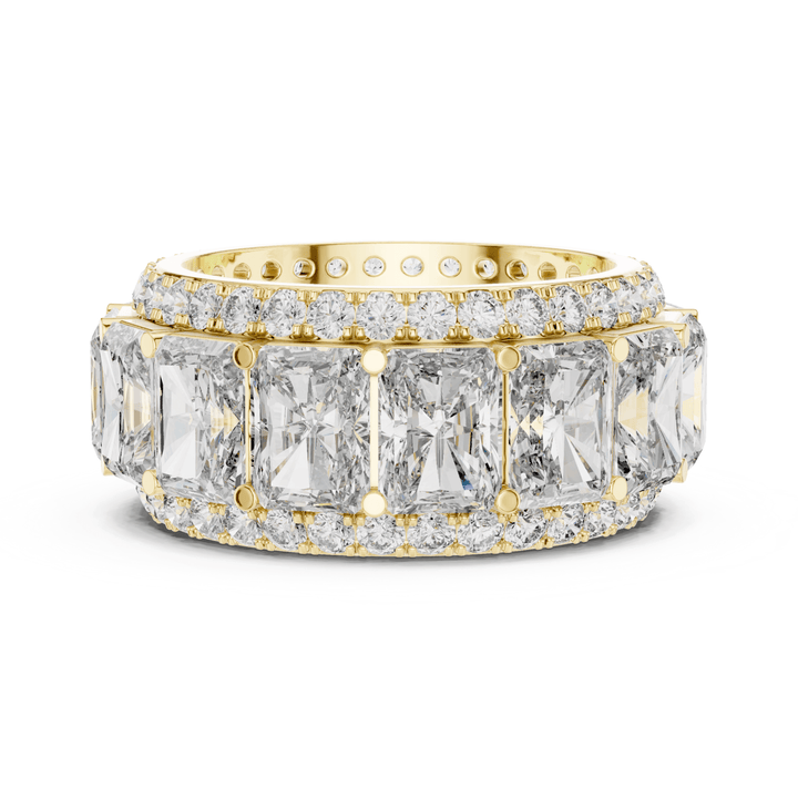 Wide Radiant & Round 12.51 ctw Lab Diamond Eternity Band - B1152 in Wedding Bands by 18 KARATS INC.