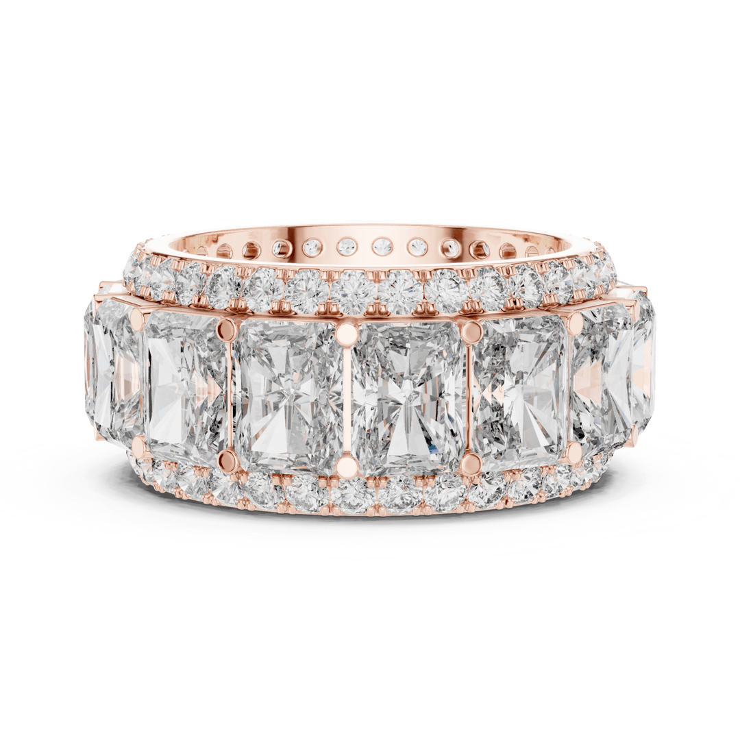 Wide Radiant & Round 12.51 ctw Lab Diamond Eternity Band - B1152 in Wedding Bands by 18 KARATS INC.