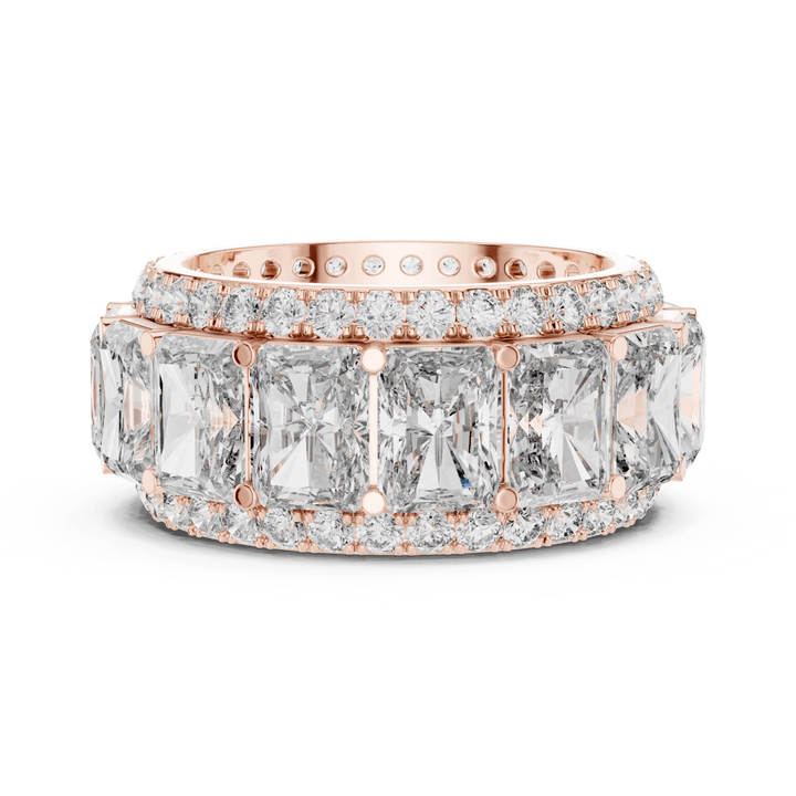 Wide Radiant & Round 12.51 ctw Lab Diamond Eternity Band - B1152 in Wedding Bands by 18 KARATS INC.