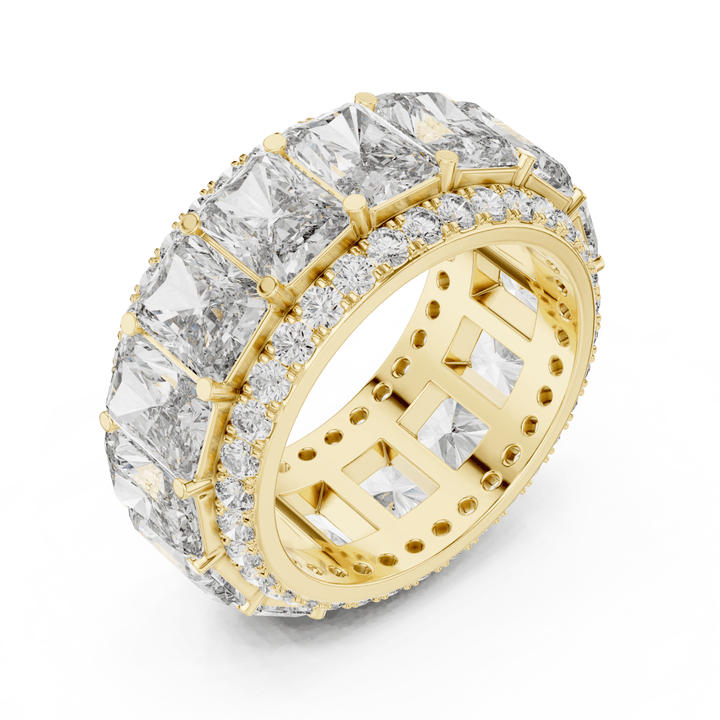 Wide Radiant & Round 12.51 ctw Lab Diamond Eternity Band - B1152 in Wedding Bands by 18 KARATS INC.