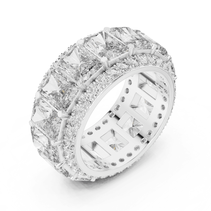 Wide Radiant & Round 12.51 ctw Lab Diamond Eternity Band - B1152 in Wedding Bands by 18 KARATS INC.