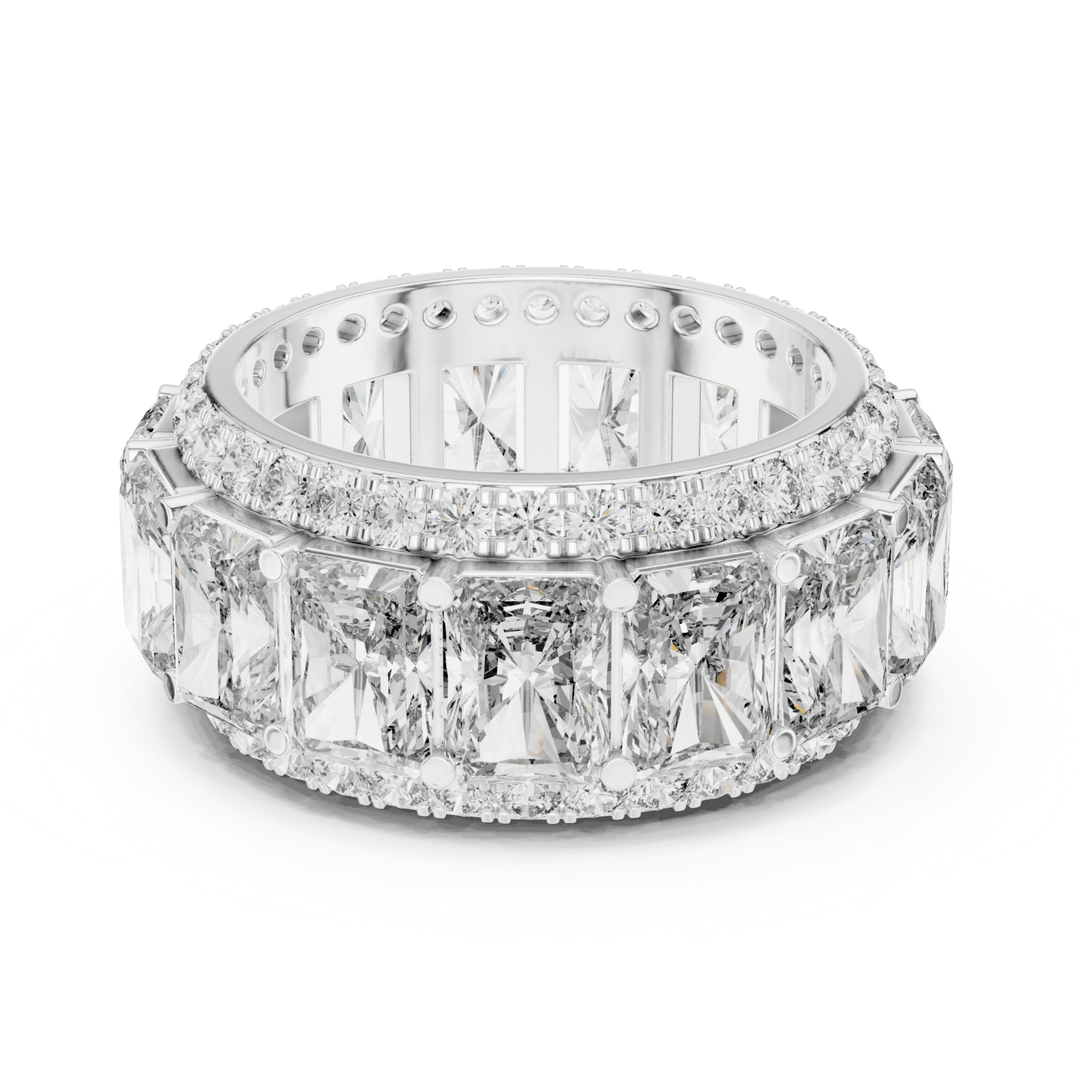 Wide Radiant & Round 12.51 ctw Lab Diamond Eternity Band - B1152 in Wedding Bands by 18 KARATS INC.