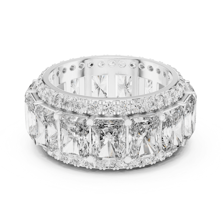 Wide Radiant & Round 12.51 ctw Lab Diamond Eternity Band - B1152 in Wedding Bands by 18 KARATS INC.