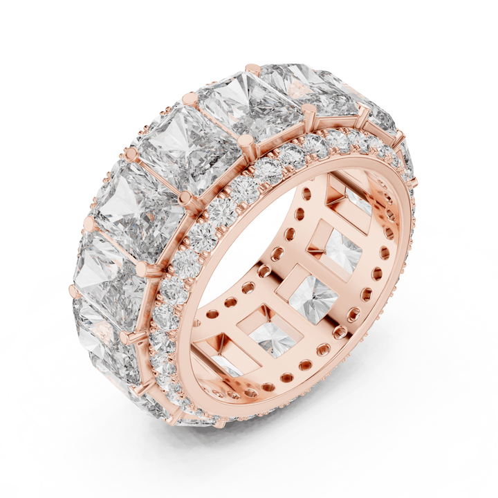 Wide Radiant & Round 12.51 ctw Lab Diamond Eternity Band - B1152 in Wedding Bands by 18 KARATS INC.