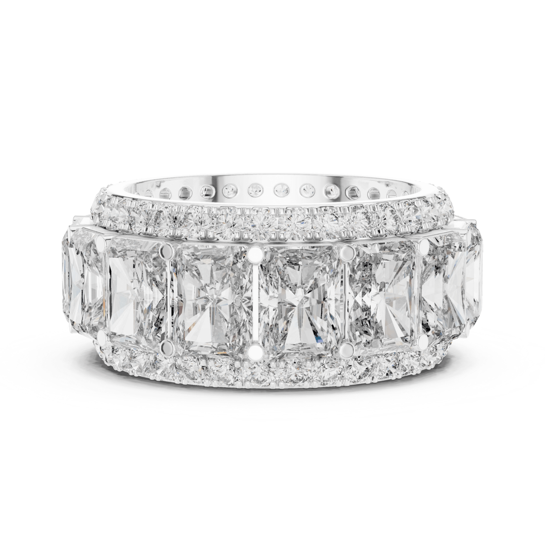 Wide Radiant & Round 12.51 ctw Lab Diamond Eternity Band - B1152 in Wedding Bands by 18 KARATS INC.