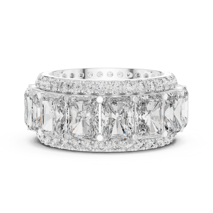Wide Radiant & Round 12.51 ctw Lab Diamond Eternity Band - B1152 in Wedding Bands by 18 KARATS INC.