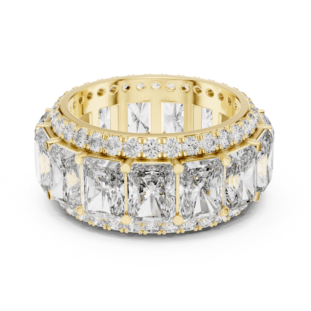 Wide Radiant & Round 12.51 ctw Lab Diamond Eternity Band - B1152 in Wedding Bands by 18 KARATS INC.