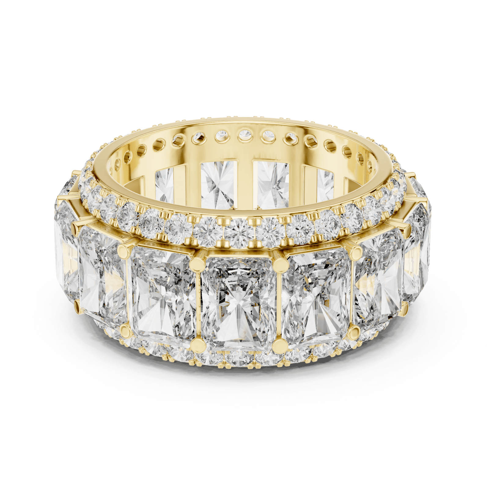 Wide Radiant & Round 12.51 ctw Lab Diamond Eternity Band - B1152 in Wedding Bands by 18 KARATS INC.