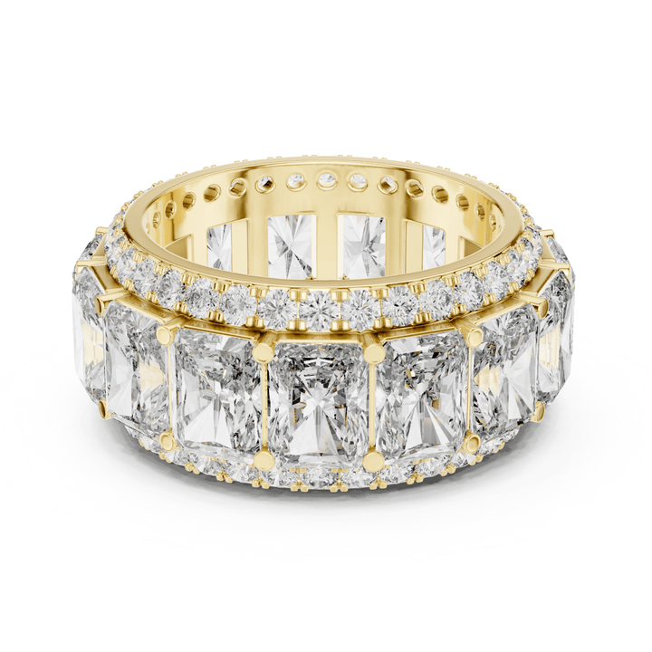 Wide Radiant & Round 12.51 ctw Lab Diamond Eternity Band - B1152 in Wedding Bands by 18 KARATS INC.