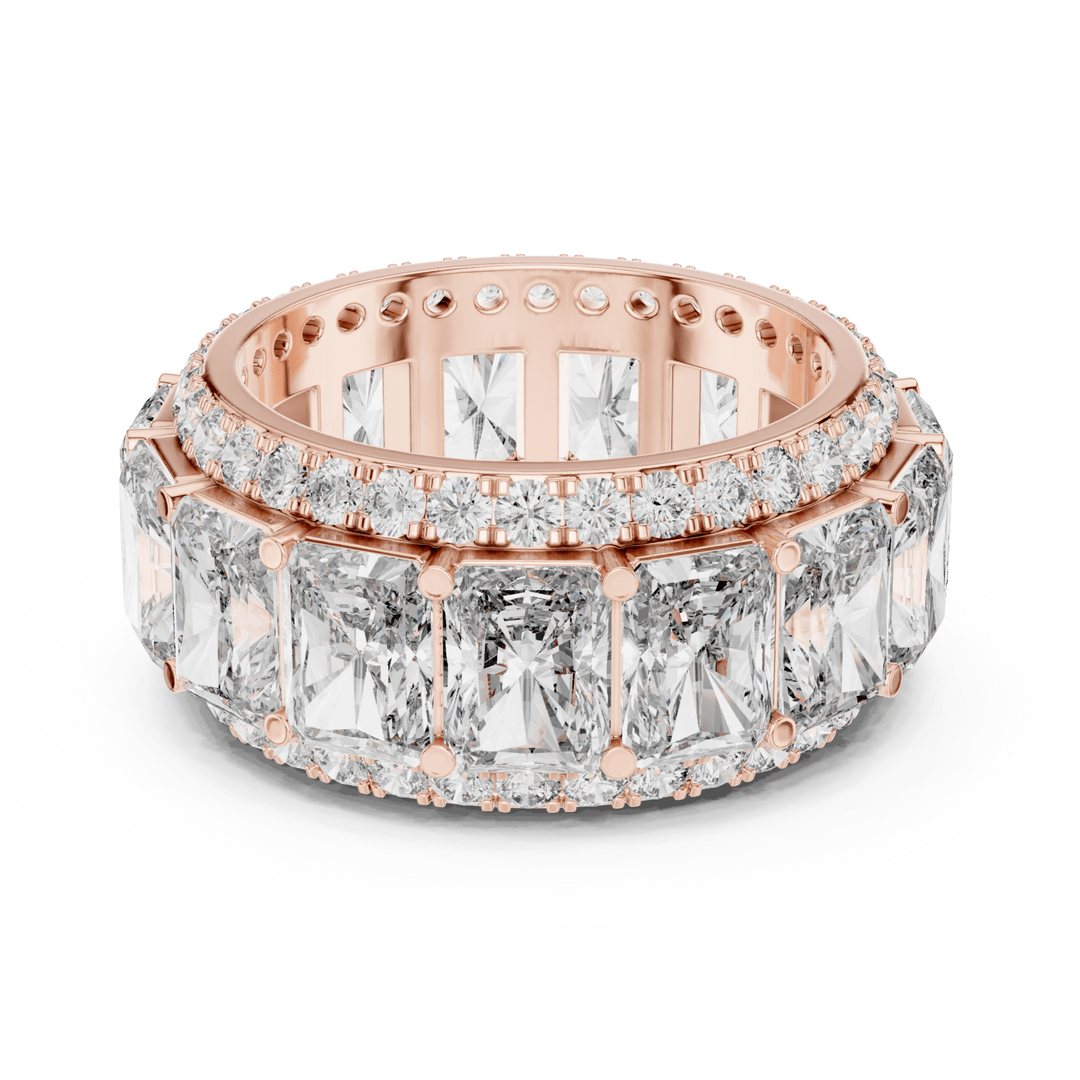 Wide Radiant & Round 12.51 ctw Lab Diamond Eternity Band - B1152 in Wedding Bands by 18 KARATS INC.